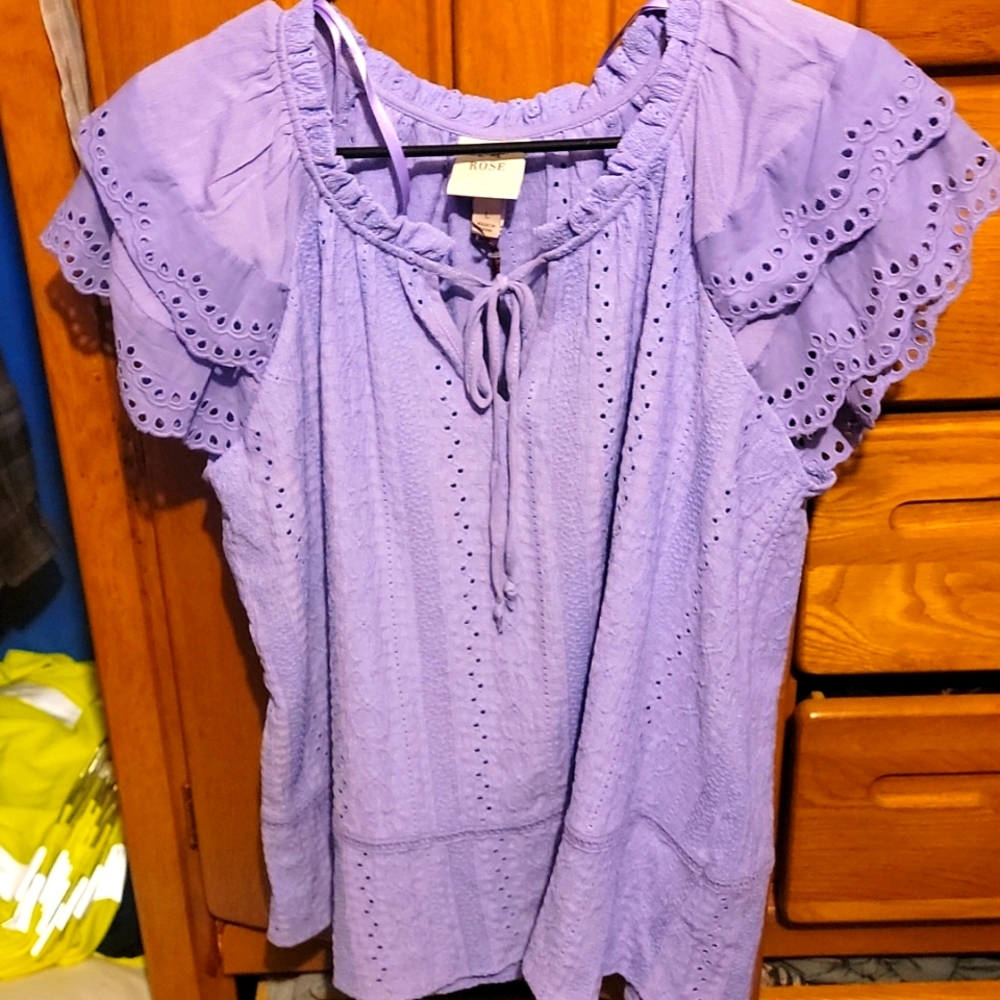 NWT SIZE L PURPLE BLOUSE